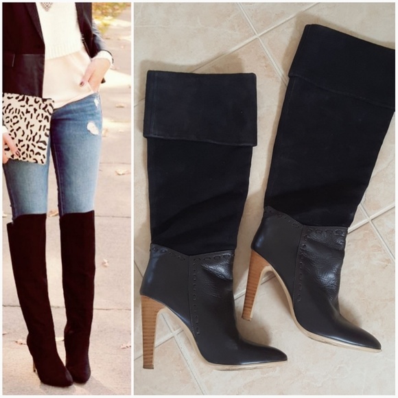 Preloved leather high heel boots - Picture 1 of 6